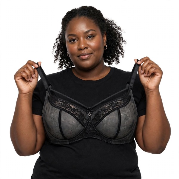 Dreamy Noir Layla Bra - 34DD-40J Full Bust Harness Lace Bra