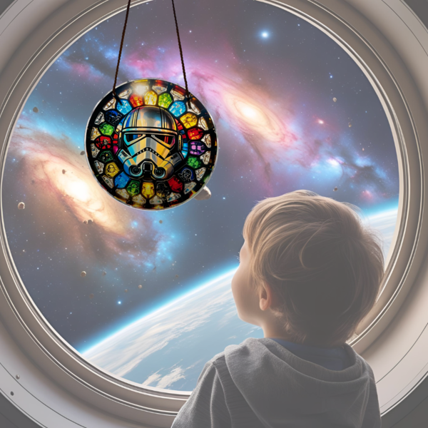 Star Wars Stormtrooper Suncatcher - Stained Glass Style Window Art 15cm