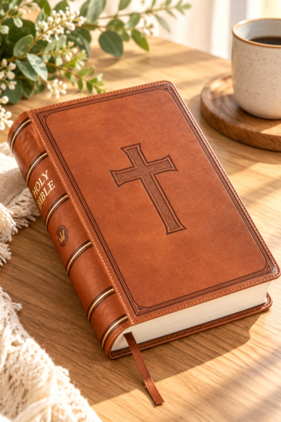 KJV Brown Faux Leather Giant Print Bible – King James Version