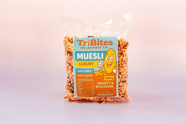 TriBites Luxury Muesli – 900g | High-Fiber Whole Grain Breakfast Cereal