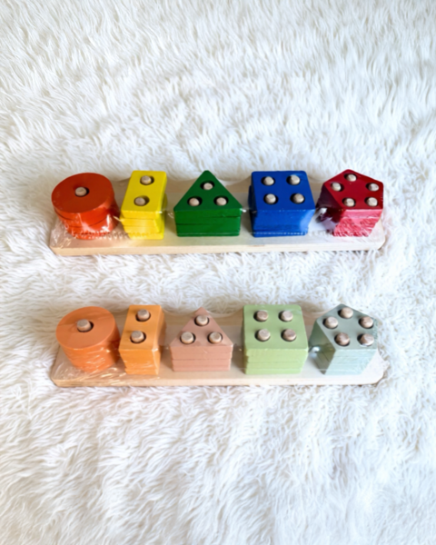 Wooden Sorting & Stacking Shape Sorter Learning Puzzle