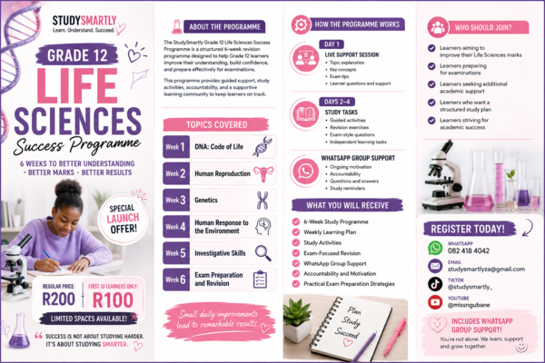 Grade 12 Life Sciences Success Programme (6 Weeks)