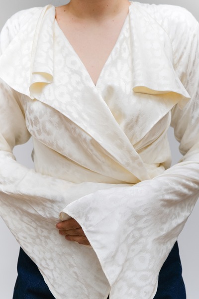Rat & Boa Satin Wrap Blouse