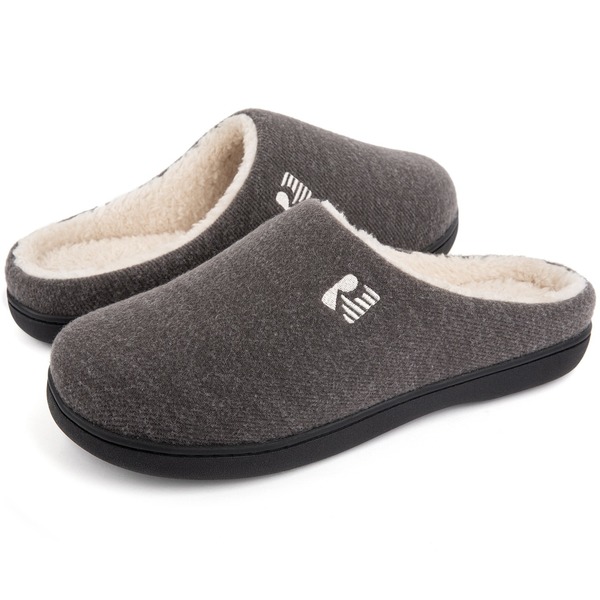 Rockdove Sherpa Lined Two Tone Slipper BLUE High quality memory foam slipper both stylish and comfortable
