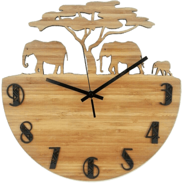 African Elephant Wall Clock