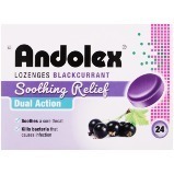 ANDOLEX DUAL ACTION LOZENGES 24 BLACKCURRENT