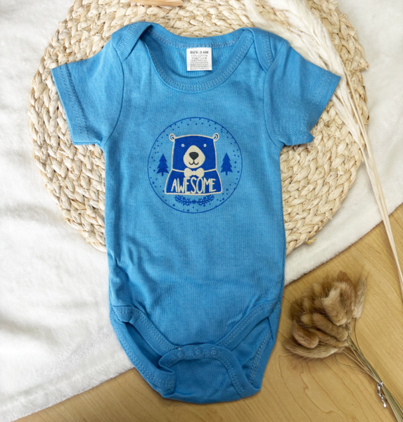 Blue Bear “Awesome” Onesie