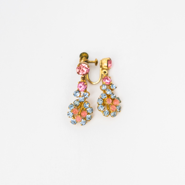 Vintage Austrian Glass Tear Drop Earrings