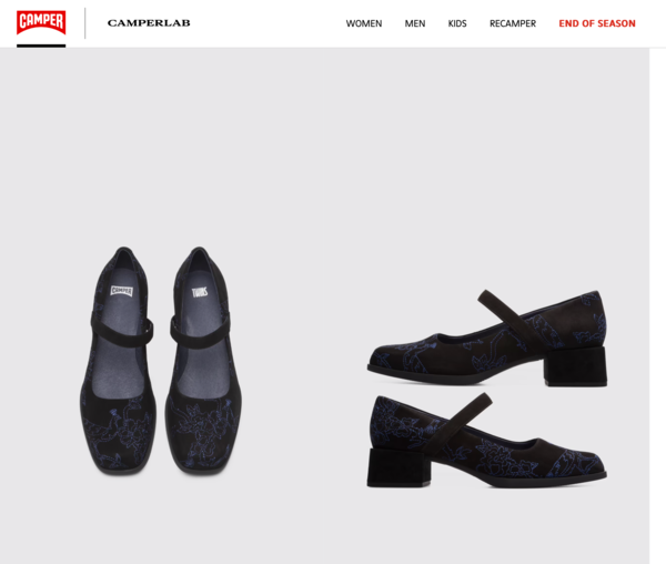 Camper Twin Embroidered Mary Janes