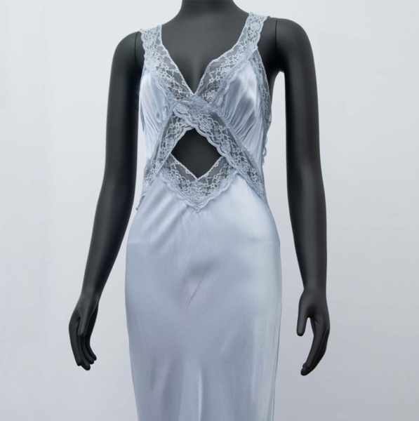 Rumored Cross Roads Satin Lace Maxi Dress