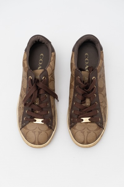 COACH Pre-Owned C125 Low Top Signature Coated Canvas Sneakers