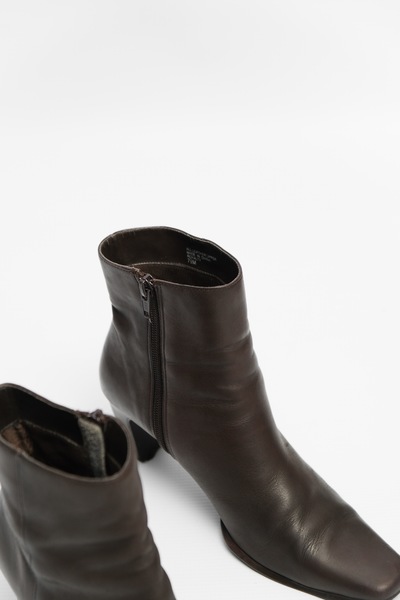 patent leather brown boots