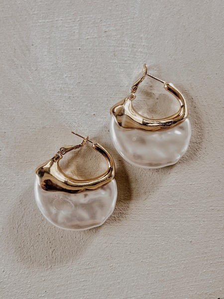 Earrings Pearl Halfmoon
