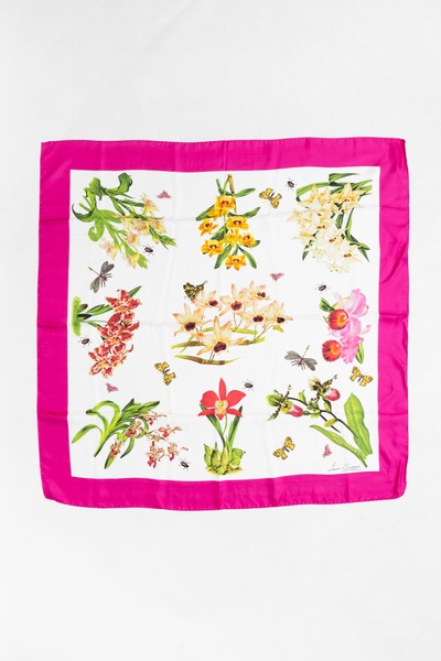 100% Silk Floral Scarf