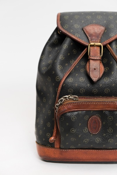 Pollini Monogram Backpack | Vintage Pollini Leather Monogram  display picture 3