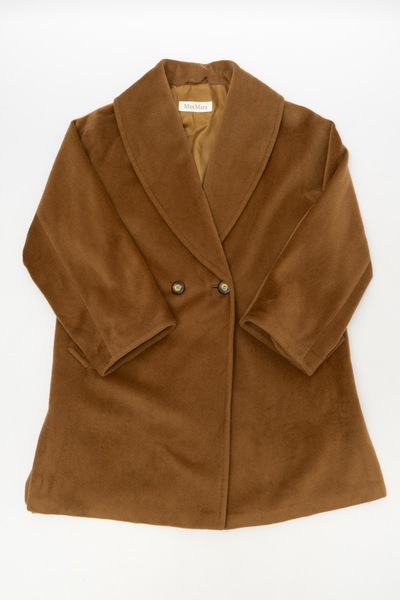 MAX MARA Vintage Wool Cashmere Single Breasted Midi Coat