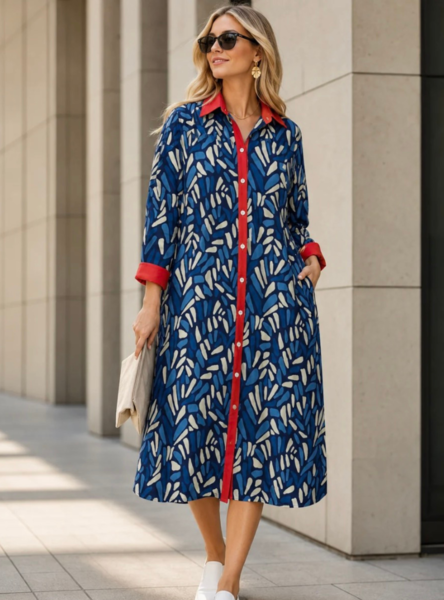Scarlet Dress Midi Indigo Reed