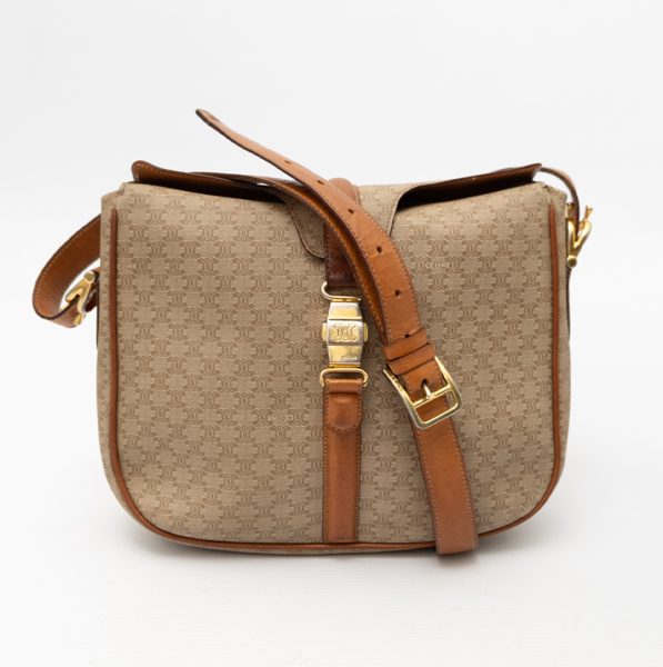 CELINE Vintage Macadam Triomphe Crossbody Shoulder Bag