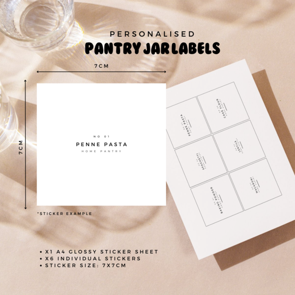 Personalised Pantry Jar Labels