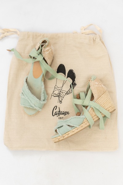 CASTANER Pre-Owned Raw Edge Espadrille Wedge Sandals