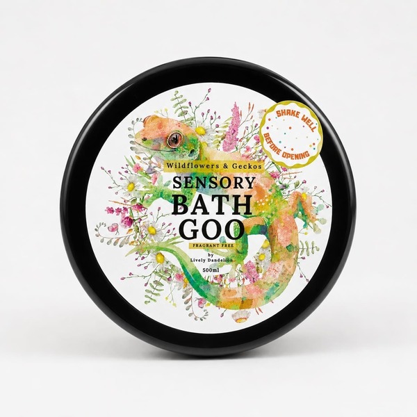 Sensory Bath Goo 500ml FRAGRANT FREE Wildflowers & Geckos