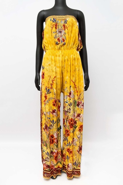SALT Italian Silk Strapless Jumpsuit