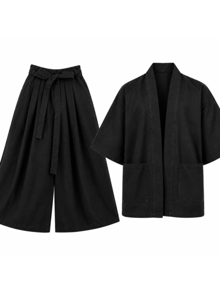 The Black Set. (Hakama Pants + Kimono.)