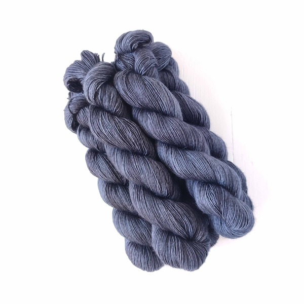 Anthracite is a dark, charcoal grey (not black) semi-solid. It has a slight cool undertone.
Care Instructions: For long term fibre and colour care a gentle, PH neutral detergent (preferably natural/organic) and cold water rinse is recommended. Refrain from excessive wringing. Dry flat, avoiding prolonged exposure to harsh sunlight.