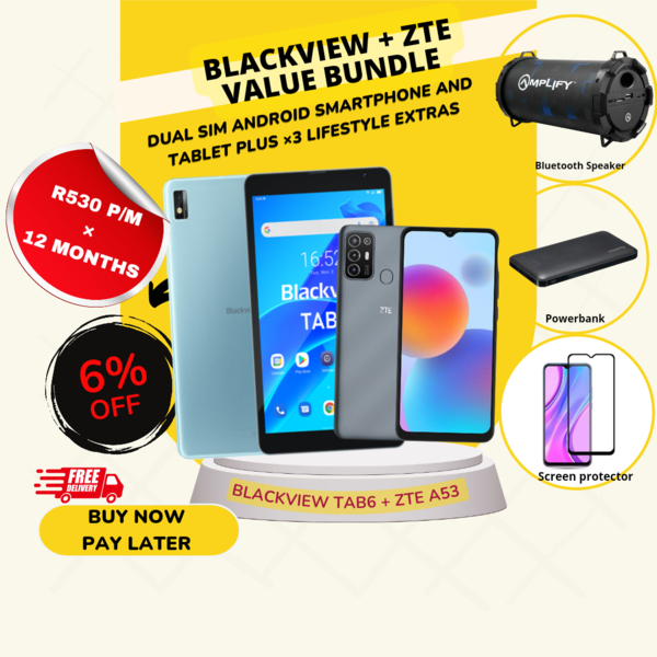BLACKVIEW TAB6 + ZTE BLADE A53 + 4 LIFESTYLE EXTRAS