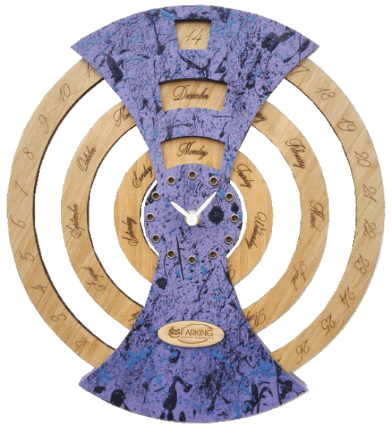 Purple Orbital Wall Clock