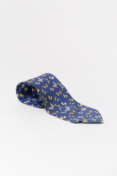 YvesSaintLaurent Butterfly Print Silk Tie