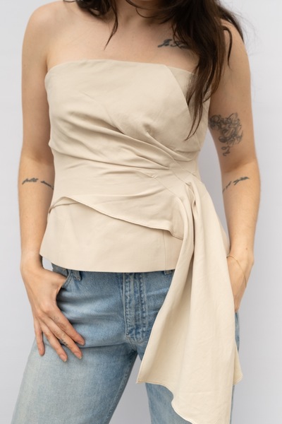 ZARA Beige Strapless Bustier Top