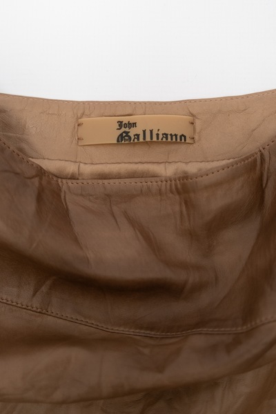 JOHN GALLIANO Vintage Lambs Leather Pencil Skirt