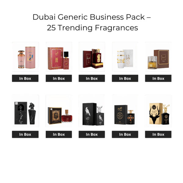 Dubai Generic Business Pack – 25 Trending Fragrances