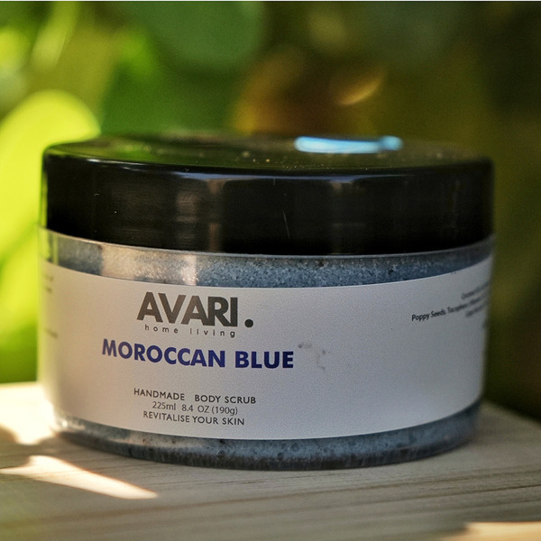 Body Scub 225ml (Moroccan Blue with poppy seeds)