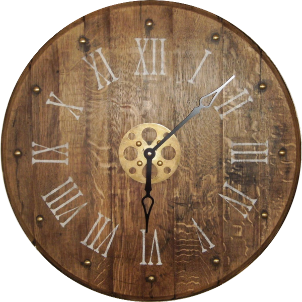 Wine Barrel Wall Clocks Oak, wine barrel top, large clock, beautiful