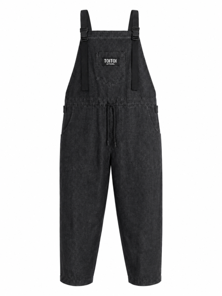 Grey Melange Denim Dungaree