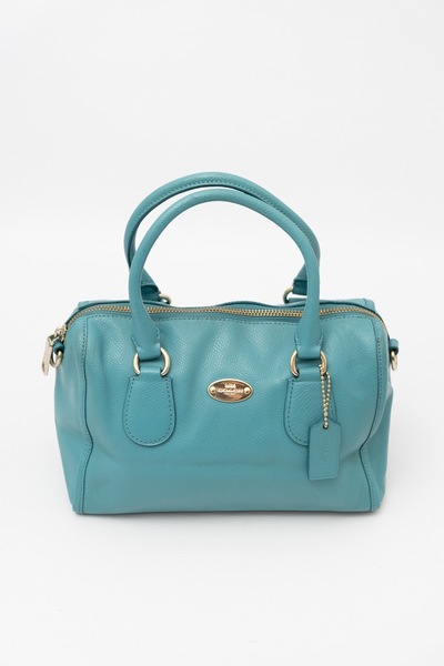 COACH Pre-Owned Mini Bennett Satchel Shoulder Bag Turquoise