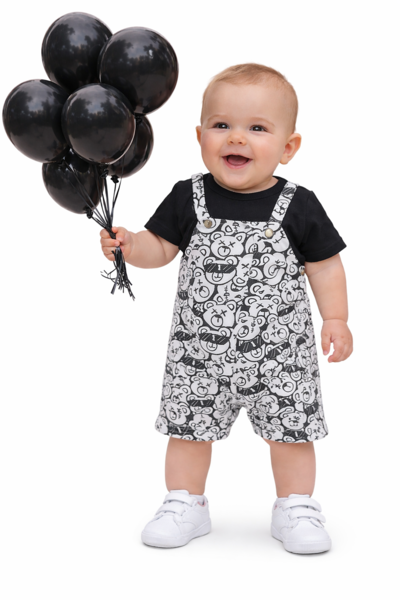 Cool bear suspenders and T shirt