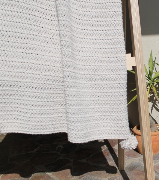 Cream Herringbone Afghan
