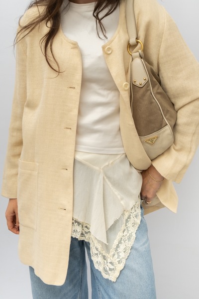 Vintage Comma, Silk & Linen Blazer Coat