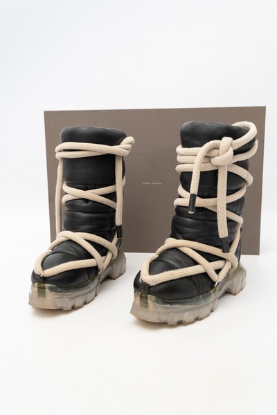 RICK OWENS Pre-Owned Lunar Tractor Calf Length Boots