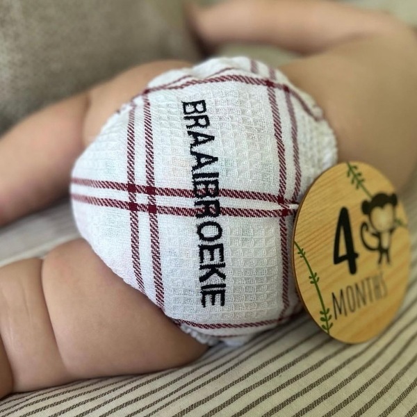 Wa my braaibroodjie bib & braai broekie - meroon