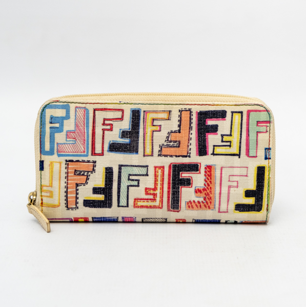 FENDI Vintage Spalmati FF Multicolor Continental Long Wallet