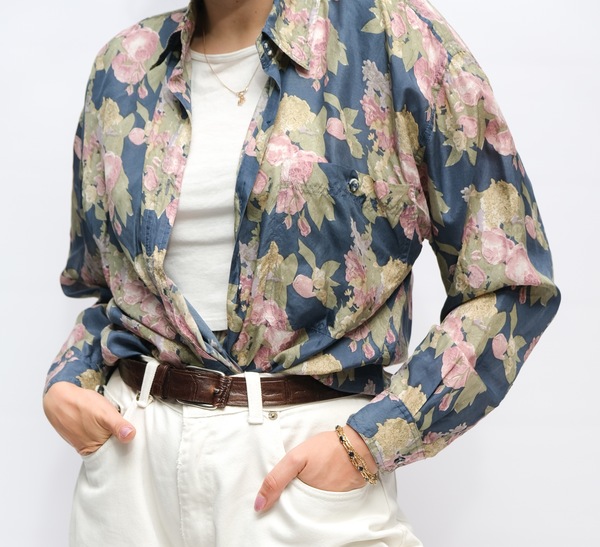 Floral Print Silk Shirt