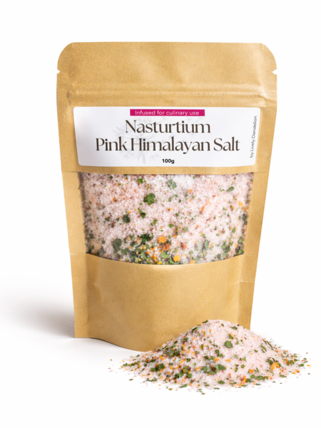 Nasturtium infused Pink Himalayan Salt (Culinary use) 100g