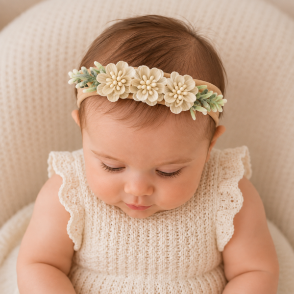 Snow Blossom Lace Headband
