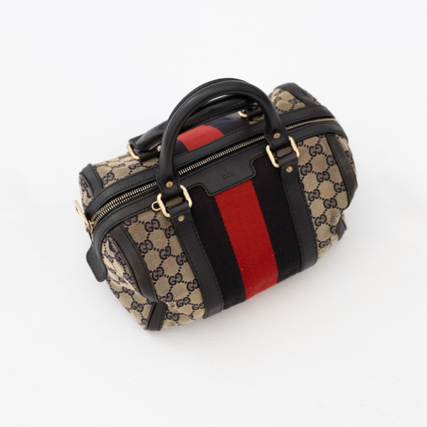 GUCCI Vintage GG Canvas Sherry Line Handbag