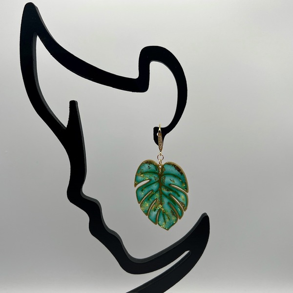 Handmade Tropical Leaf Earrings