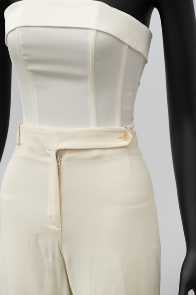 Emporio Armani Vintage Silk Blend High Rise Wide Leg Trousers